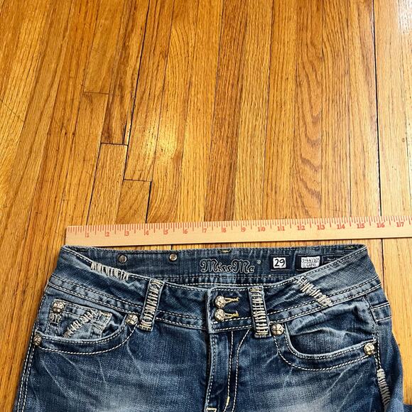 Miss Me Jeans Womens 29 Capri Cropped Bling Western Flap Pocket - Picture 7 of 10
